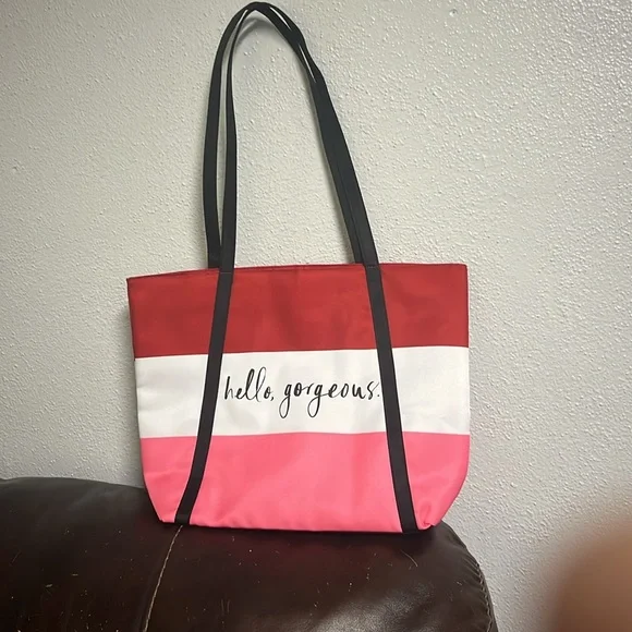 Kate Spade Red and Pink Striped Tote NWOT - Picture 2 of 8